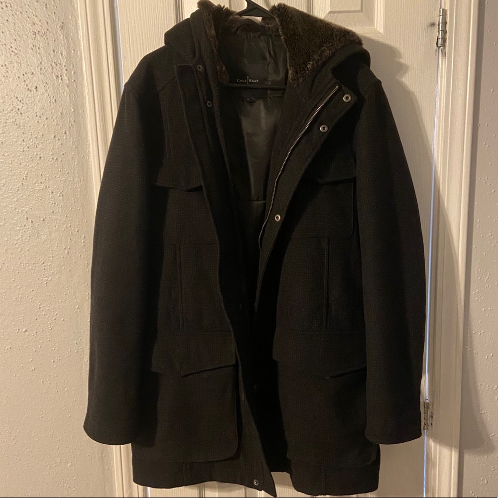 Men’s hooded pea coat